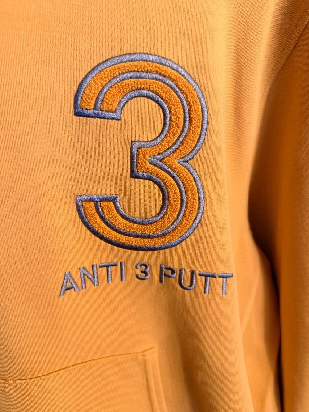 Adidas Anti 3-Putt Hoodie Adicross Golf Mustard Yellow HZ3235 Mens Size Large